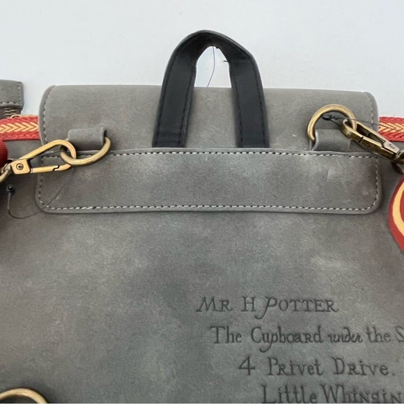 Loungefly RARE Harry Potter Gray Convertible Gryffindor Backpack Hogwarts main image 13